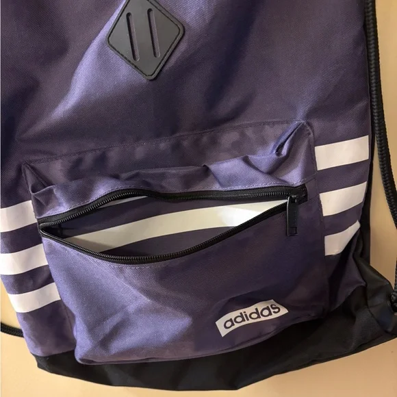 Adidas Purple & Black Drawstring Backpack - Picture 4 of 13